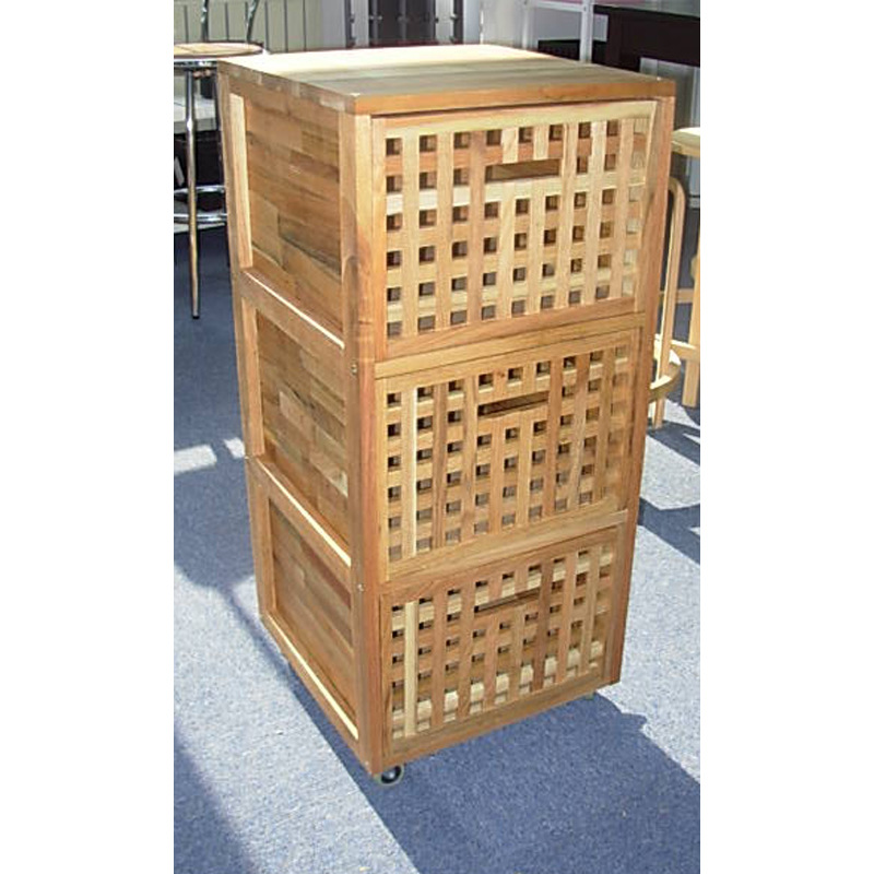 Manufactor Promotion Exit Europe Catalpa wood solid wood grid drawer Tape wheel brake Drawers Lockers