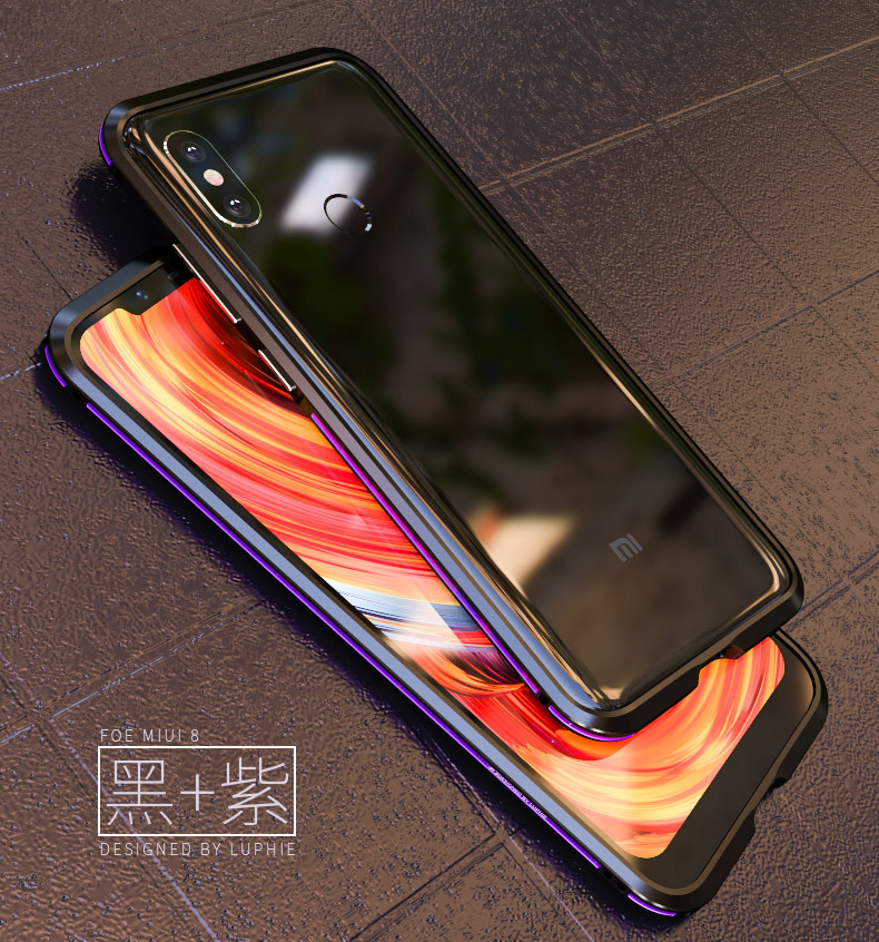 Luphie Bicolor Blade Sword Slim Light Aluminum Bumper Metal Shell Case for Xiaomi Mi 8
