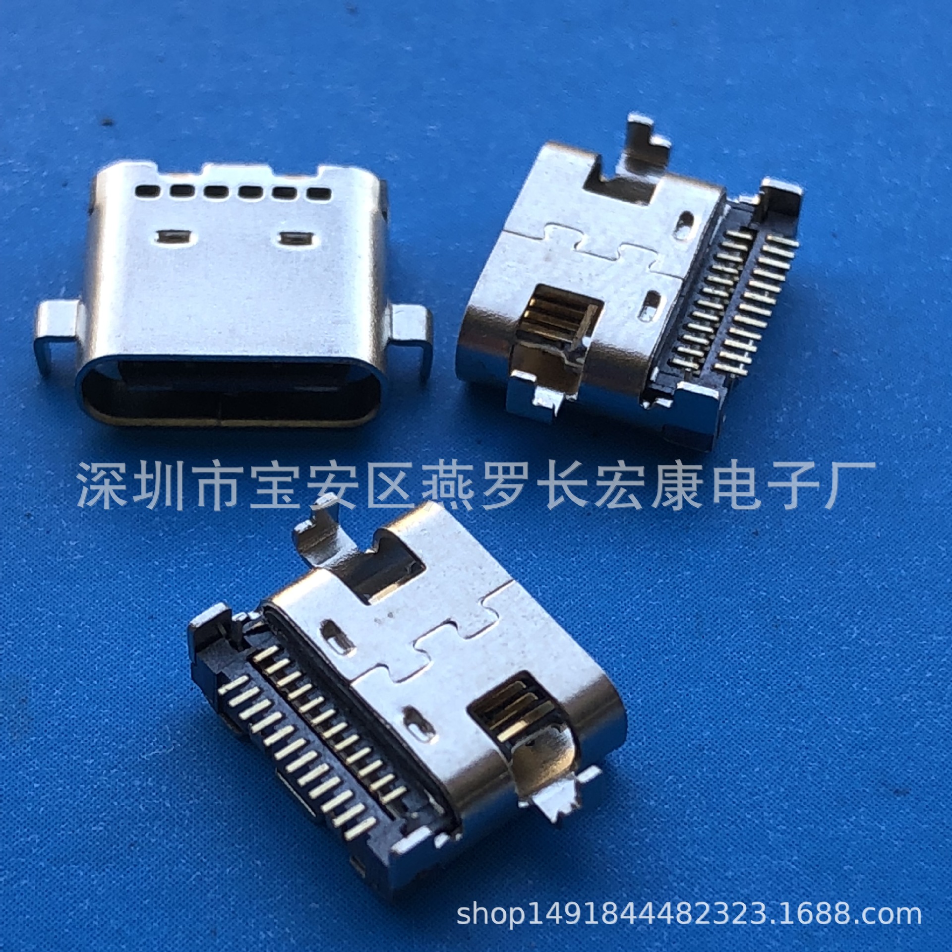 type-c带板焊线式母座-16P焊点全功能type-c母座 线端C型3.1 USB-阿里巴巴