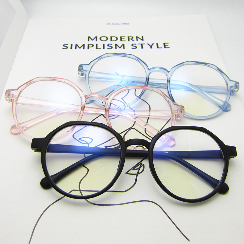 new pattern circular Plain glasses 15962 student literature decorate Retro Trend Plain glasses blue membrane Pingguang glasses