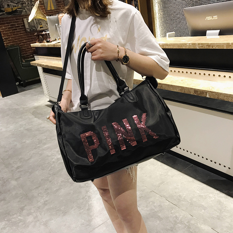 2020 new pattern Female bag Korean Edition Sequins Handbag fashion letter Small square package Trend One shoulder Messenger Big bag