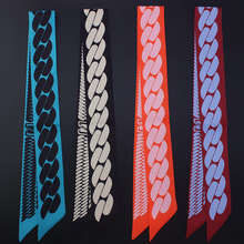 香臣丝巾 几何链条简单淘宝代发丝巾女绑包包手柄丝带发带围巾