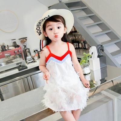 女童裙子吊带须须连衣裙公主裙20夏装新款外贸童装一件代发2-8岁|ms