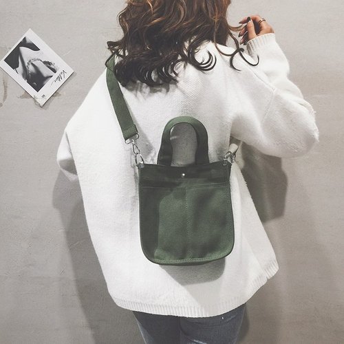 Japanese Korean version of ins college style soft girl student canvas portable shoulder bag female Harajuku ulzzang crossbody bag trendy