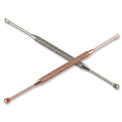 Wholesale stainless steel rotating ear picking spoon gold-plated double-headed ear picking tool