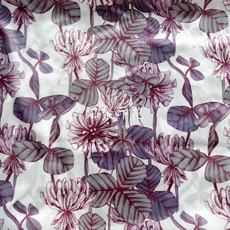 清新小荷花印花 印花面料印花