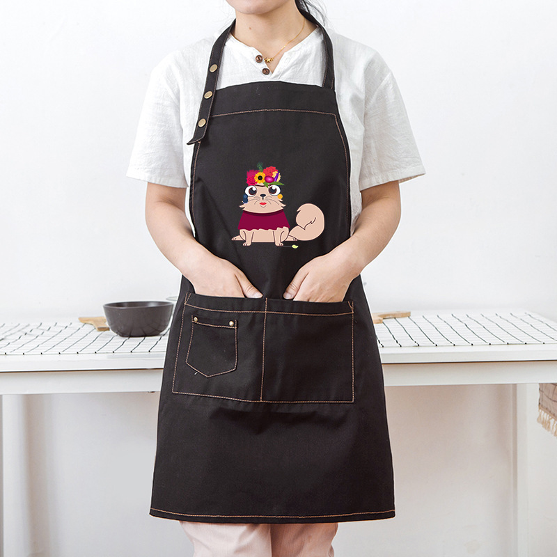 Tienda de flores para mascotas ropa de trabajo delantal cocina moda coreana anti-fouling anti-aceite pareja delantal de cocina logotipo imprimible