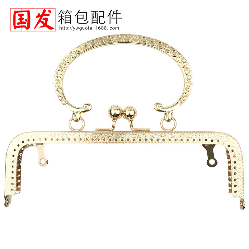 20cm relieve cuadrado en forma de C mano mano oro gran S mano mano bronce oro ligero