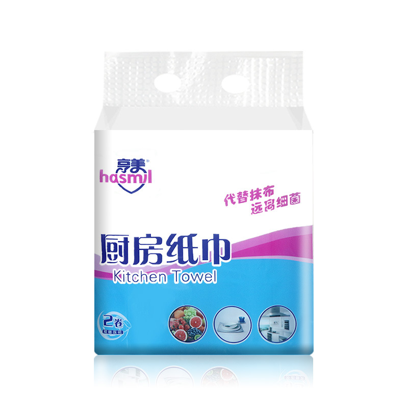 Ángel Hengmei papel de cocina absorción de agua absorción de aceite toallitas de papel de cocina 100 secciones * 2 rollos al por mayor