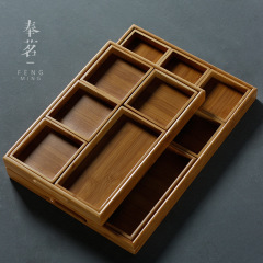 多格茶奉功夫茶具托盤茶道竹木配件竹製茶托盤 四方小托盤收納盒