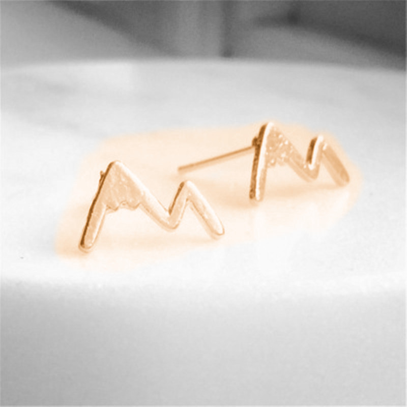 Personalized Mountain Peak Earrings Environmental Protection Alloy Plating Irregular Geometric Lightning Earrings Current Earrings display picture 17