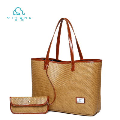 Women rattan bags 2019新款手提草编包编织手工女包藤条竹编包包