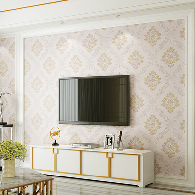 布莱尼无缝墙布高精密提花壁布高档细纹客厅卧室欧式大马士革简欧