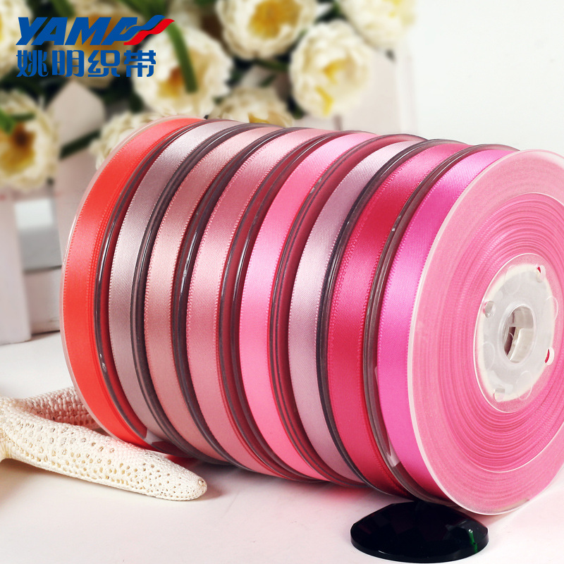 Yao Ming cinta de satén de poliéster accesorios para el cabello cinta de ropa 89mm cinta de embalaje para hornear serie roja 156-183