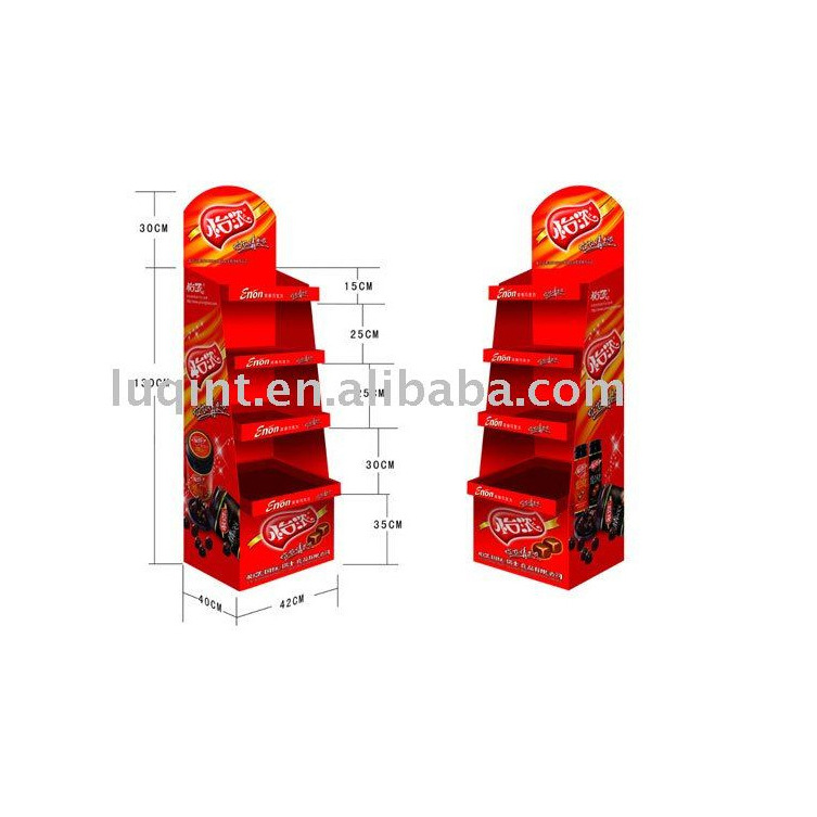 零食展示架 巧克力纸展架 瓦楞纸板货架 折叠纸货架