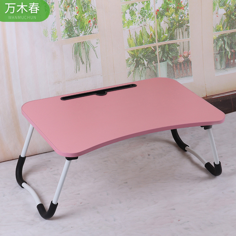 W leg card slot slip bed computer desk student dormitory laptop table simple lazy folding table
