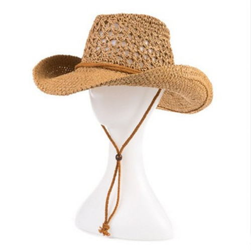 Outdoor straw hat men's summer seaside beach hat western cowboy hat men's sun hat sun protection visor youth