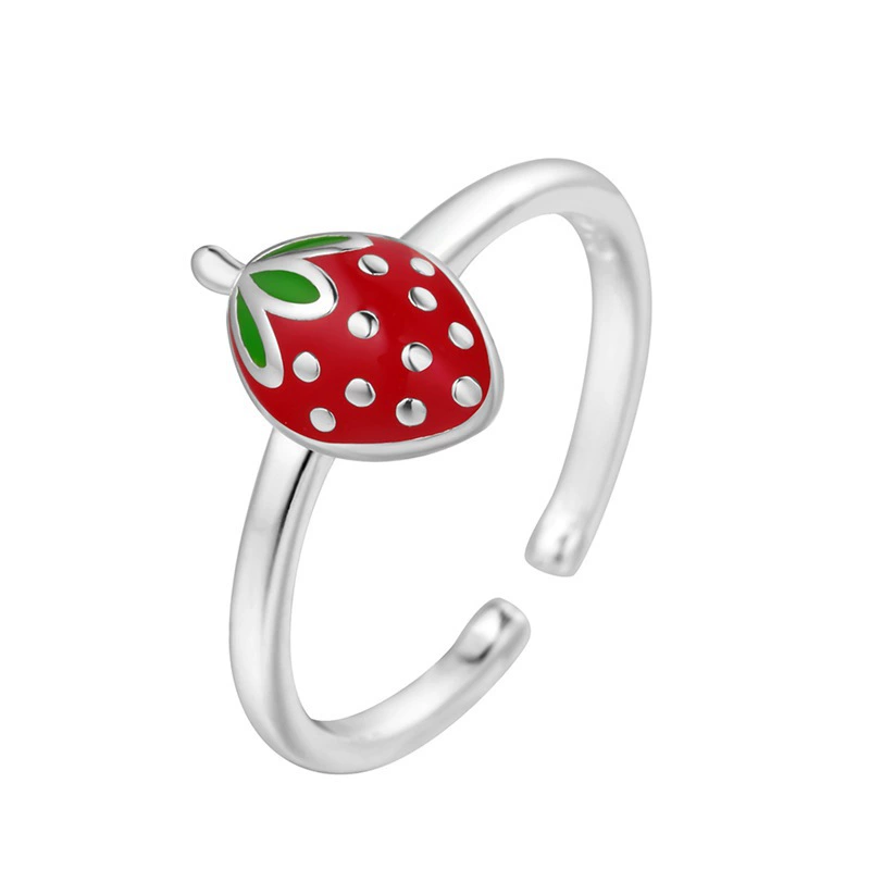 One size ring, accessory from pearl, silver 925 sample, four-leaf clover, Korean style, 925 sample silver