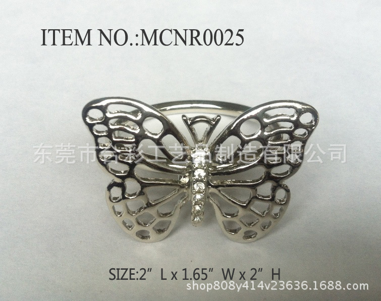 银色蝴蝶餐巾环，餐巾扣，餐巾圈，环保餐巾扣，春天系列餐巾环