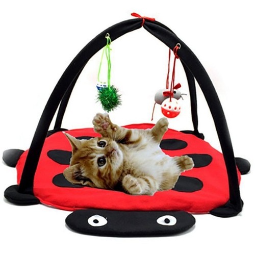Flower season red beetle fun bell cat tent pet toy cat hammock toy cat nest