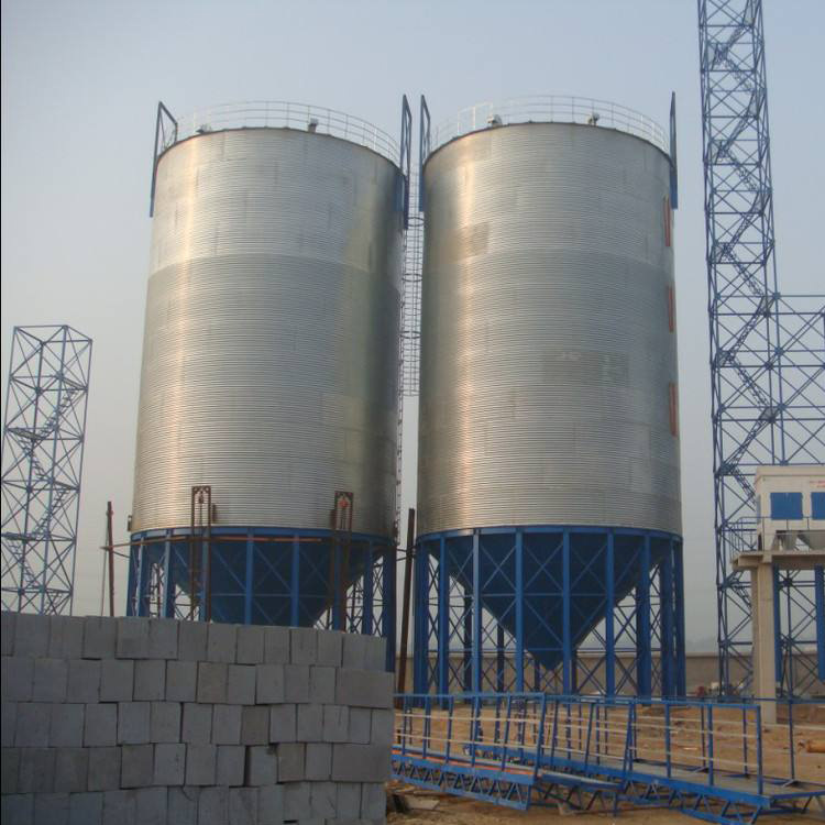 供应粮食仓 饲料仓 粉煤灰仓 加厚镀锌钢板仓 小型300T面粉仓
