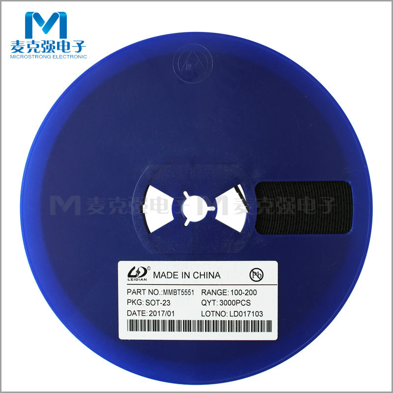 LEIDIAN贴片三极管MMBT5551 SOT-23丝印G1极性NPN晶体管全新正品