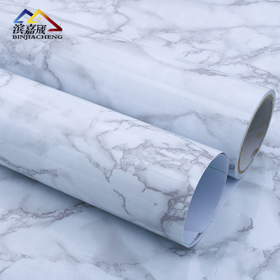 防水仿大理石纹墙纸 PVC自粘壁纸旧家具翻新贴纸橱柜波音软片加厚|ms