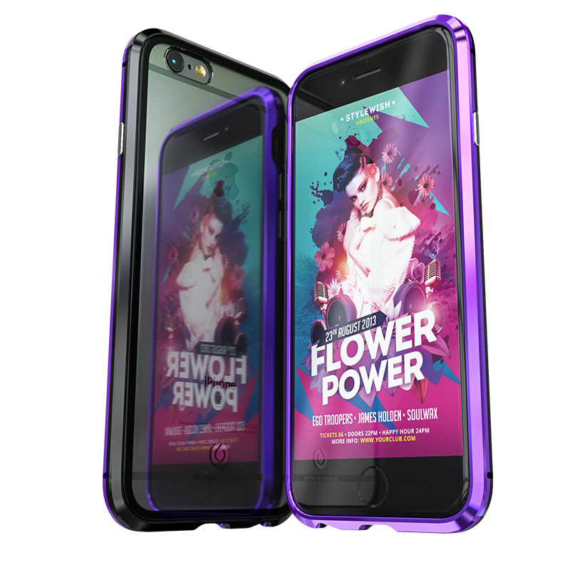 GINMIC Magneto Sword Magnetic Absorption Aluminum Metal Bumper Tempered Glass Back Cover Case for Apple iPhone 6S Plus/6 Plus & iPhone 6S/6