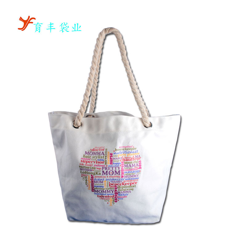 广州厂家制作帆布手提袋 丝印棉帆布购物袋 环保创意棉绳手提礼袋