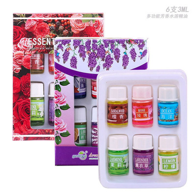 厂家直销6支3ML香熏植物精油加湿器用水溶香薰液室内芳香愉悦身心