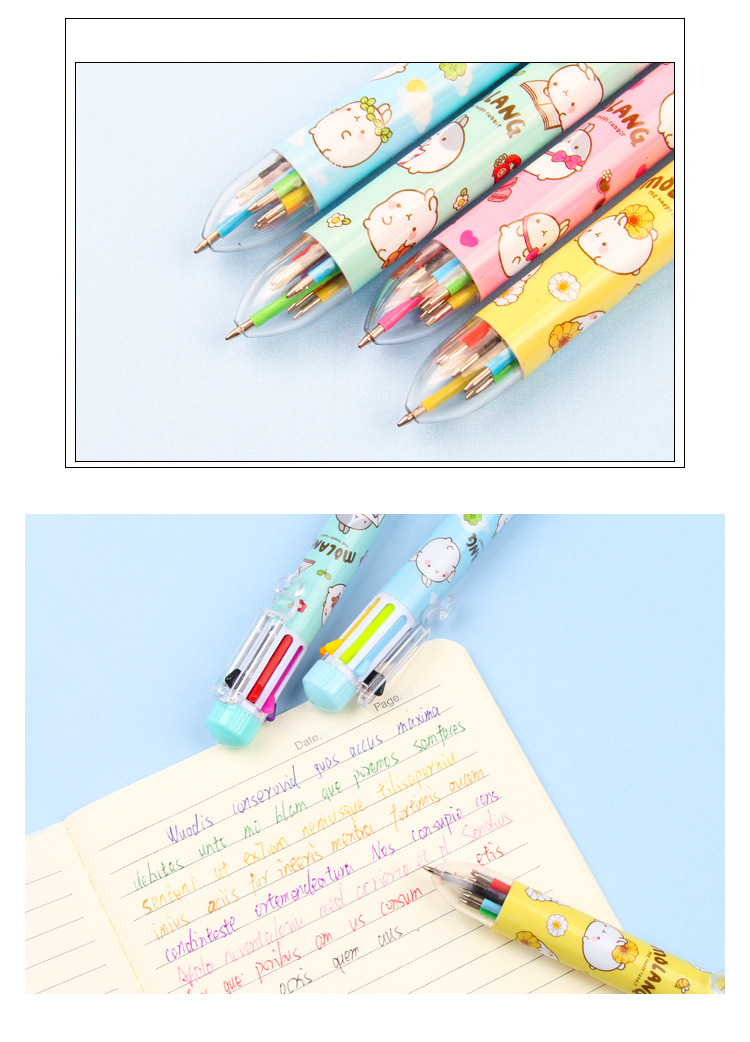 25g Weight Plastic Material Green, Blue, Yellow Color Ballpoint Pen Multicolor Cute Color Creative Korea Black Atomic Oil Refill Student Stationery 3