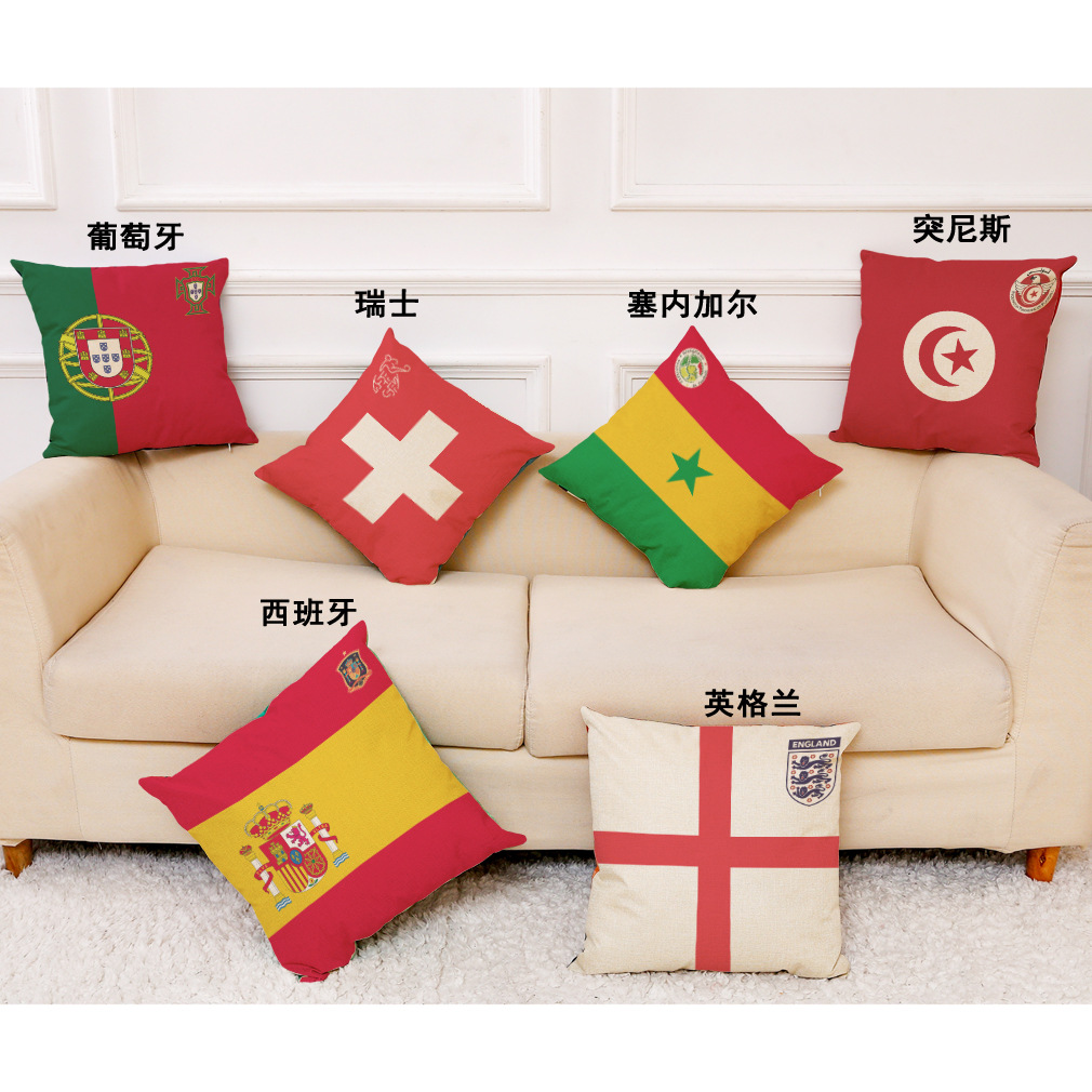 来图定制 跨境热卖亚马逊 eBay wish棉麻沙发抱枕套足球抱枕套