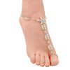 Accessory, beach ankle bracelet, elastic ball from pearl, European style, diamond encrusted, starfish