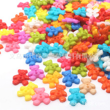 现货供应彩色塑料卡通纽扣 手工DIY幼教两眼熊人扣子彩色塑料纽扣