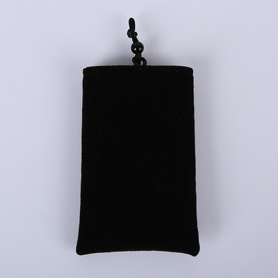 厂家订做拉绳收纳小布袋 高档黑色束口绒布袋 天鹅绒手机包装袋|ms