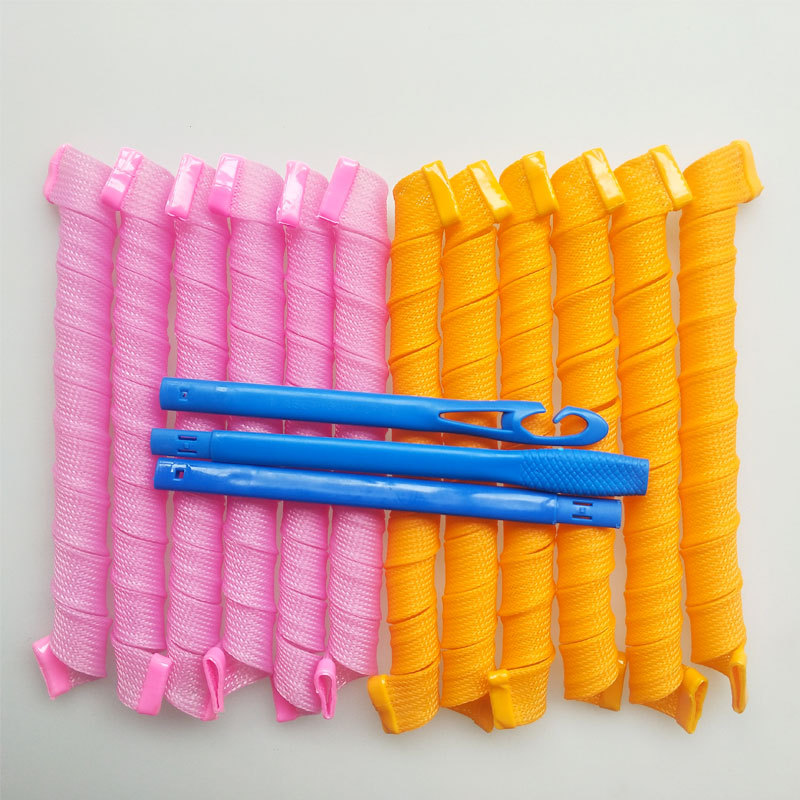 12根65CM魔法卷发棒螺旋卷发器塑料卷发筒睡眠卷发杠神奇魔法卷