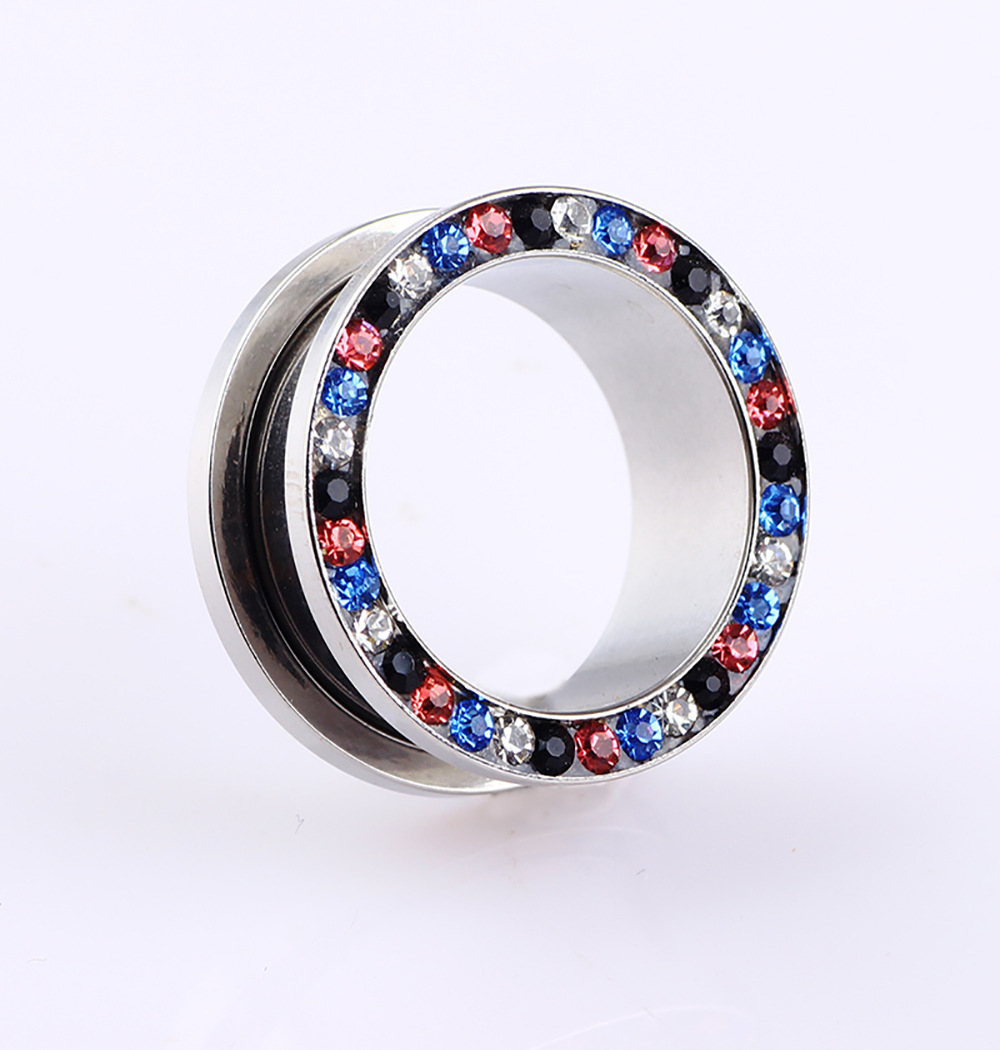 Stainless Steel Ear Stretcher Diamond Ear Expander 16mm 3 Pairs Body Piercing Jewelry detail image 11