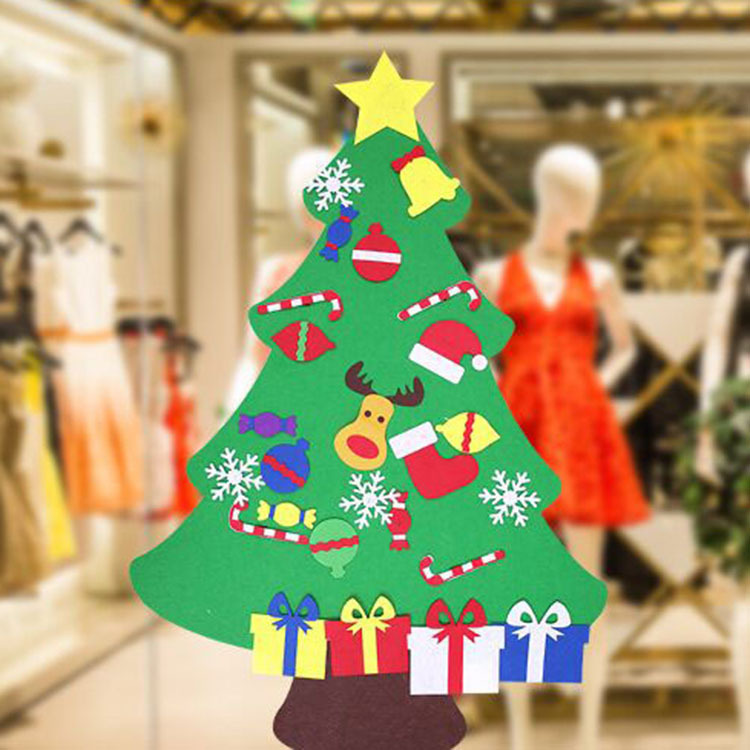 Of large number goods in stock Felt cloth decorate christmas tree Non-woven fabric gift felt christmas tree children Puzzle manual diy