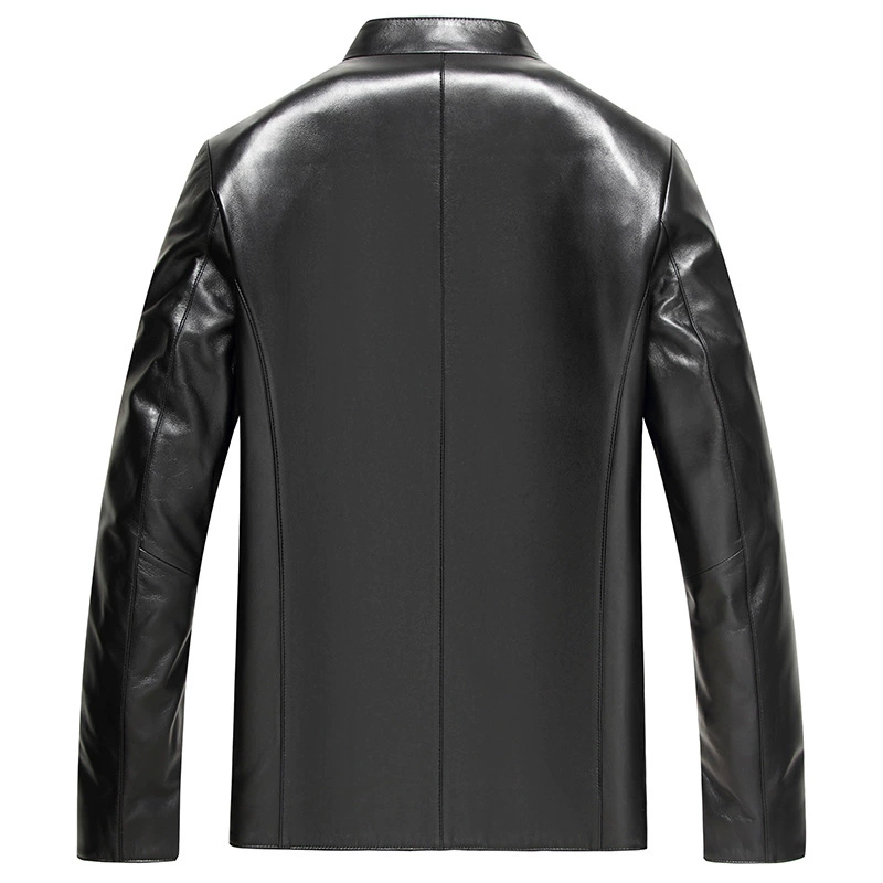 Jacket for leisure, genuine leather, crocodile print