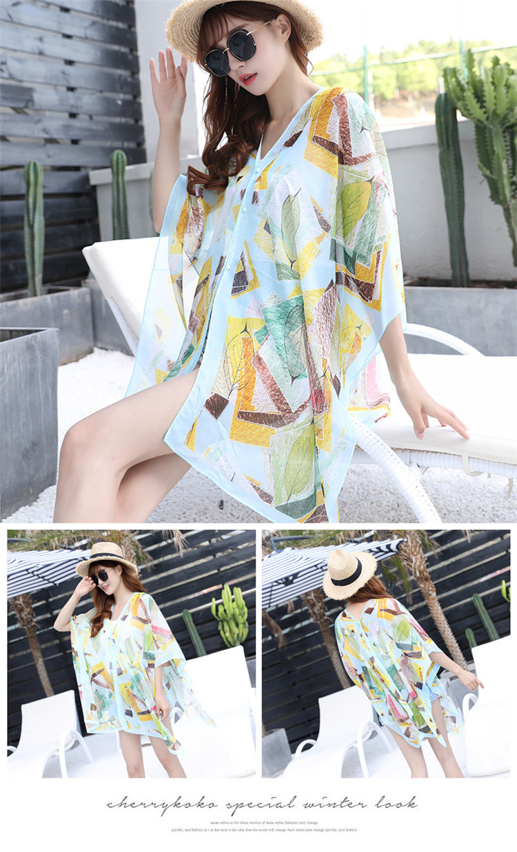 Femmes Élégant Femme Impression Mousseline De Soie Écharpe En Soie Châle display picture 7