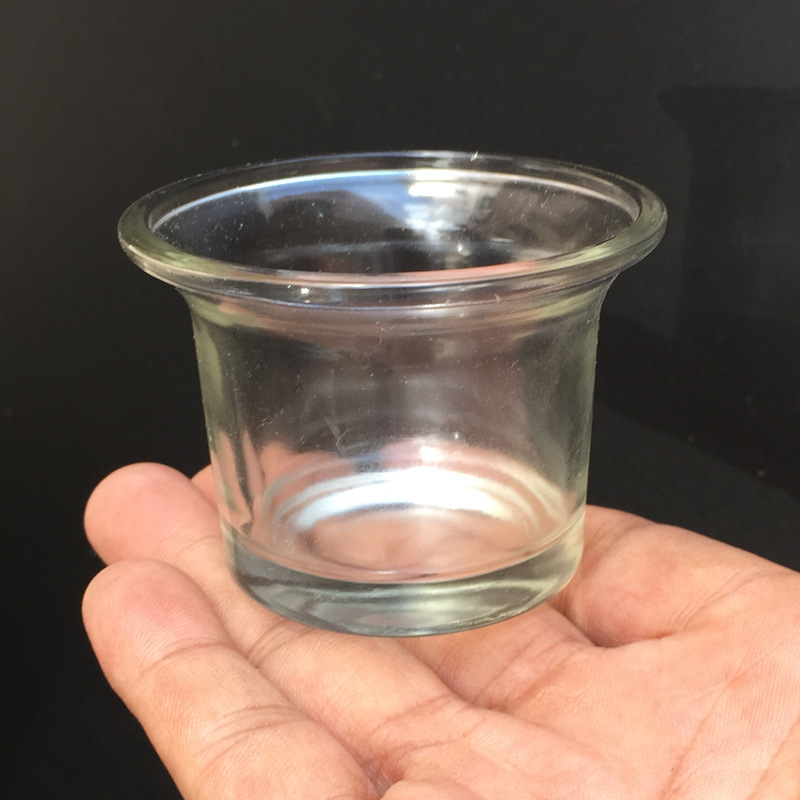 透明玻璃中华烛杯压制玻璃烛台 创意香熏