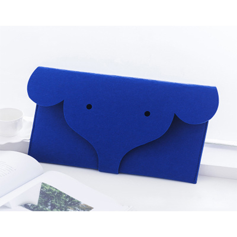 厂家批发定做新款卡通创意大象办公毛毡文件袋 支持定制 可印logo