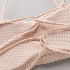 New one-piece seamless ice silk non-showing underwire bralette for women, beauty back cross strap sexy strapless backless top