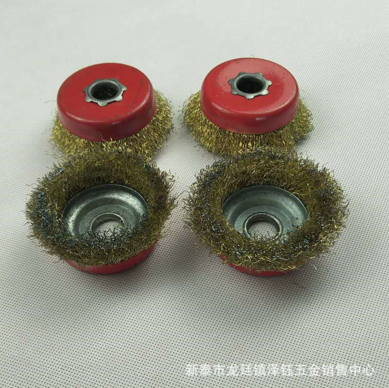 Tazón de tipo cepillo de alambre 125 amoladora de ángulo cepillo de alambre de acero inoxidable eliminación de óxido de metal eliminación de óxido gran cantidad Conghou