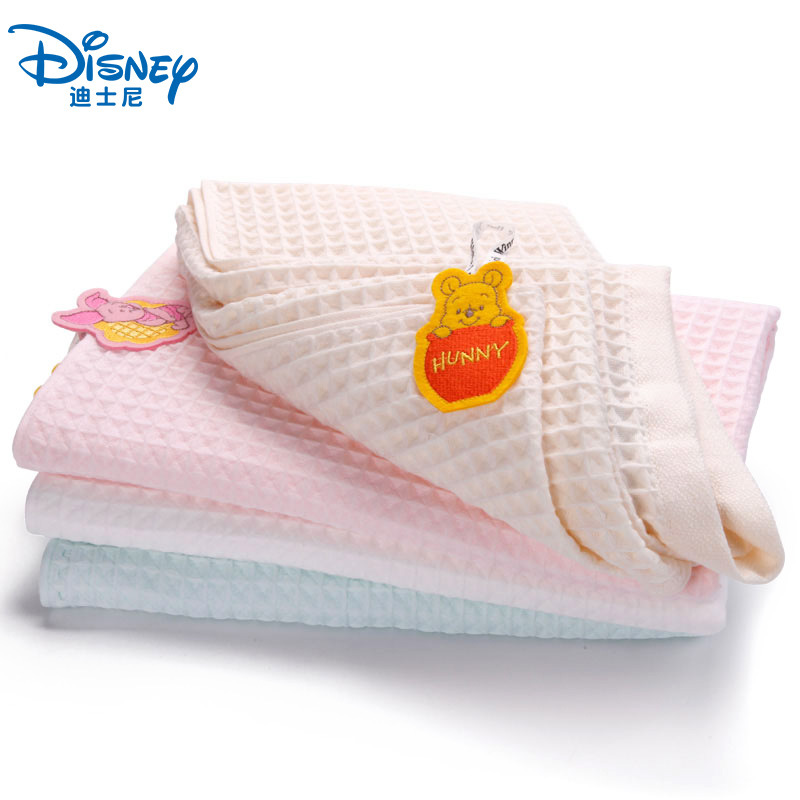 迪士尼Disney小熊維尼中空紗華夫格純棉浴巾 嬰兒童 寶寶可愛卡通