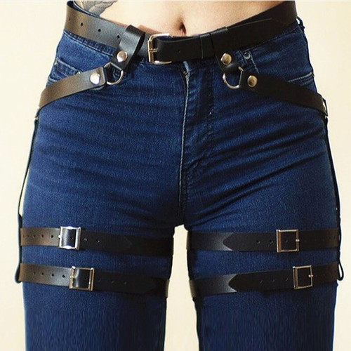 18 hand-made original European and American trendy Punk. Restraint belt, leg ring, street dance performance accessories, versatile fashion belt