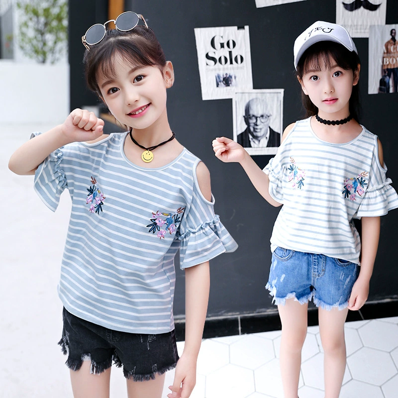 Short sleeve T-shirt, summer knitted summer clothing, for teenagers, western style
