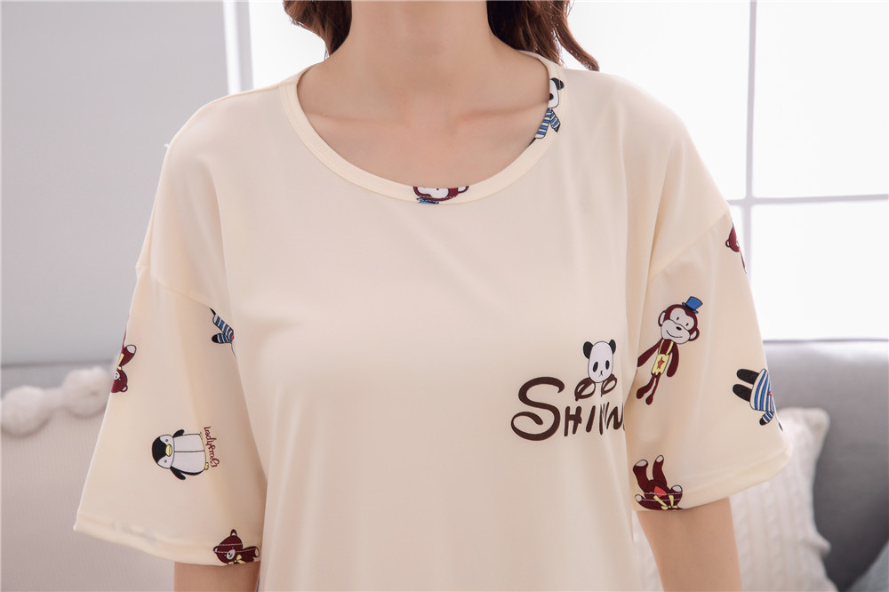 Cute Casual Style Short Sleeves Round Collar Polyester Lover’s Clothes Pajamas display picture 109