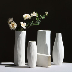 Wholesale white simple European-style ceramic vases, plain dried flowers, flower arrangements, creative handicrafts desktop decorations