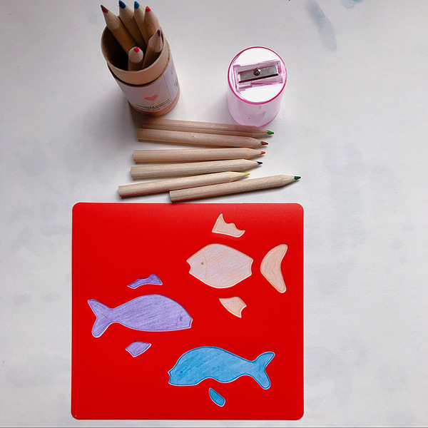 Colorful children's painting template pp hollow drawing board…